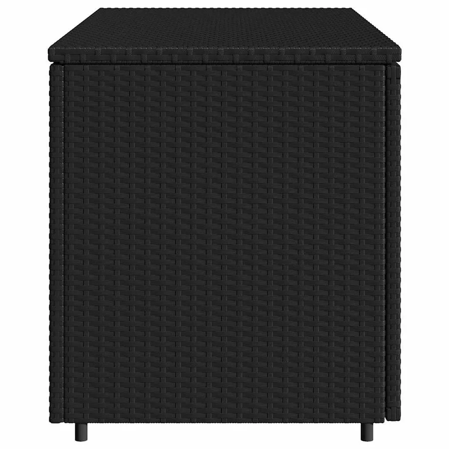 Armoire de rangement jardin noir 110x55x60,5 cm résine tressée - 8
