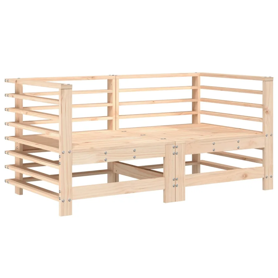 Canapés d'angle de jardin 2 pcs bois de pin massif - 2
