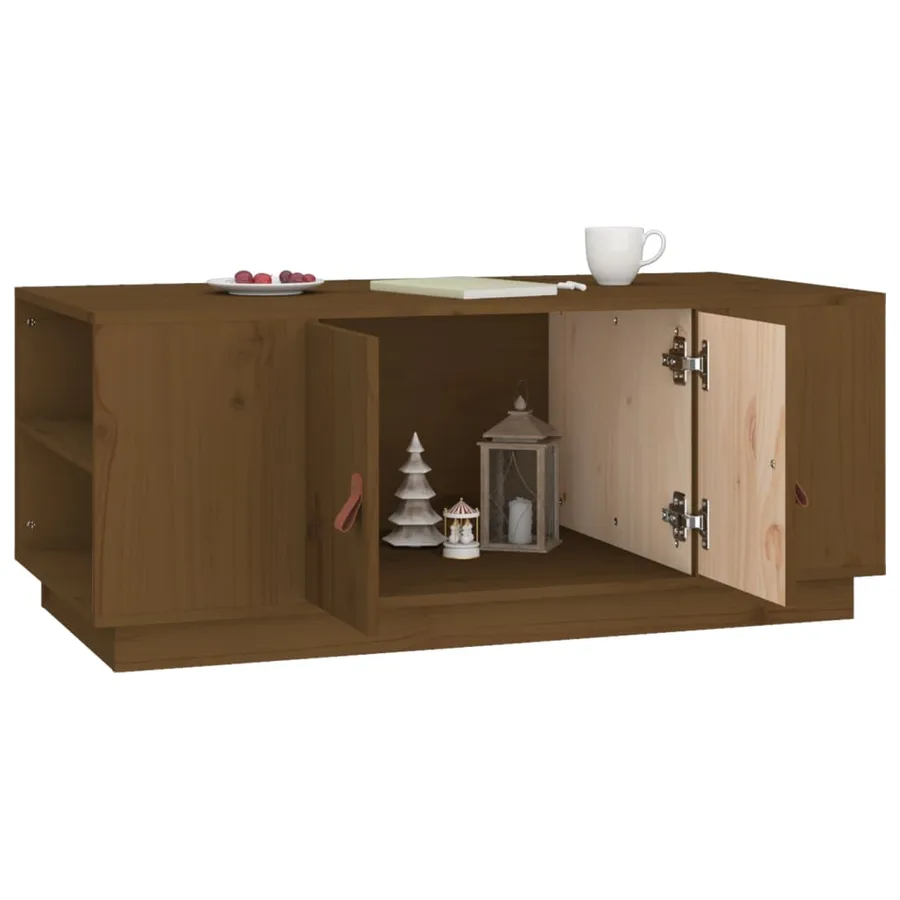 Table basse Marron miel 100x50x41 cm Bois massif de pin - 4