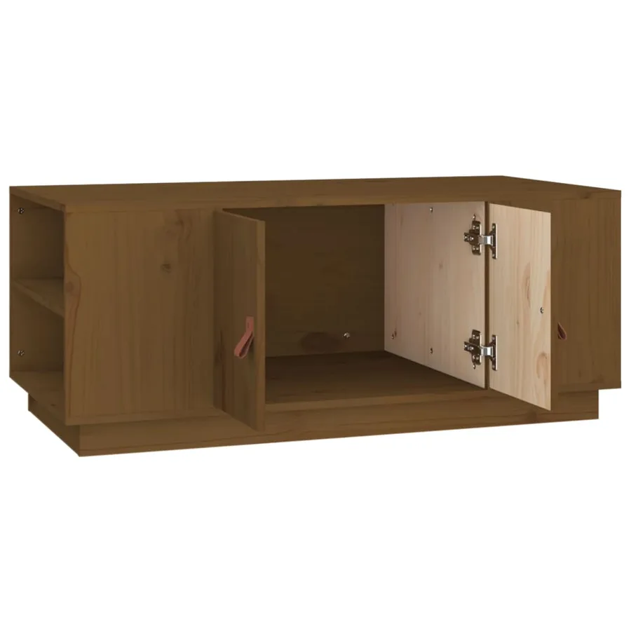 Table basse Marron miel 100x50x41 cm Bois massif de pin - 7