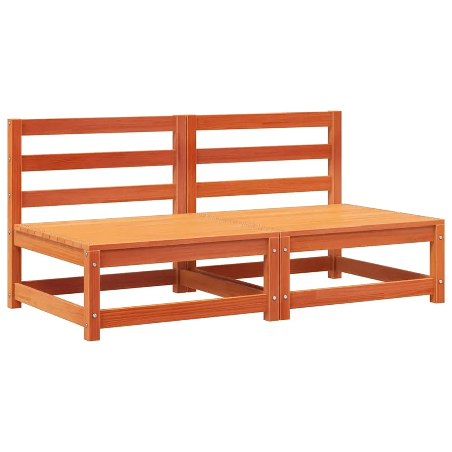 Canapés de jardin sans accoudoirs 2 pcs bois de pin massif - 2