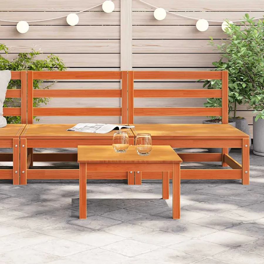 Canapés de jardin sans accoudoirs 2 pcs bois de pin massif - 3