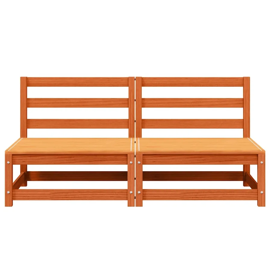 Canapés de jardin sans accoudoirs 2 pcs bois de pin massif - 5