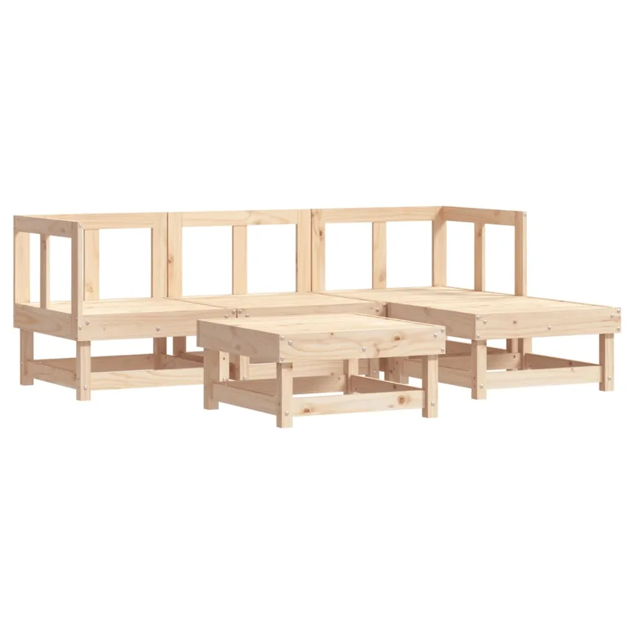 Salon de jardin 5 pcs bois massif de pin - 2