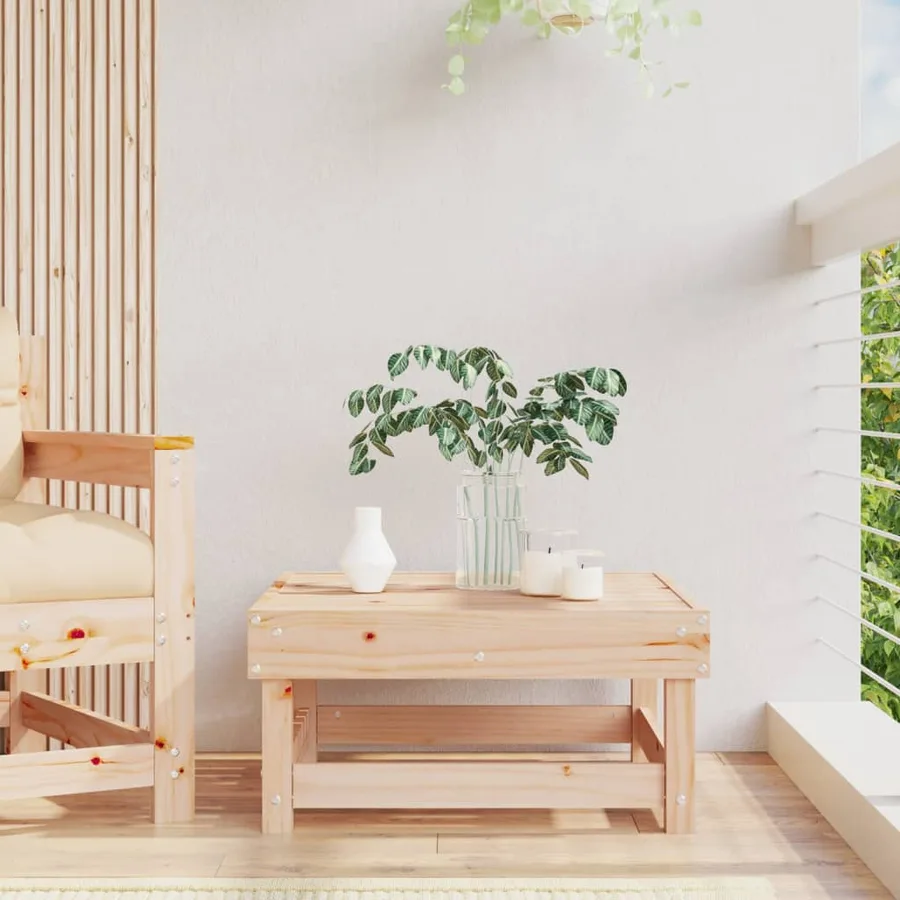 Repose-pied de jardin bois de pin massif - 3