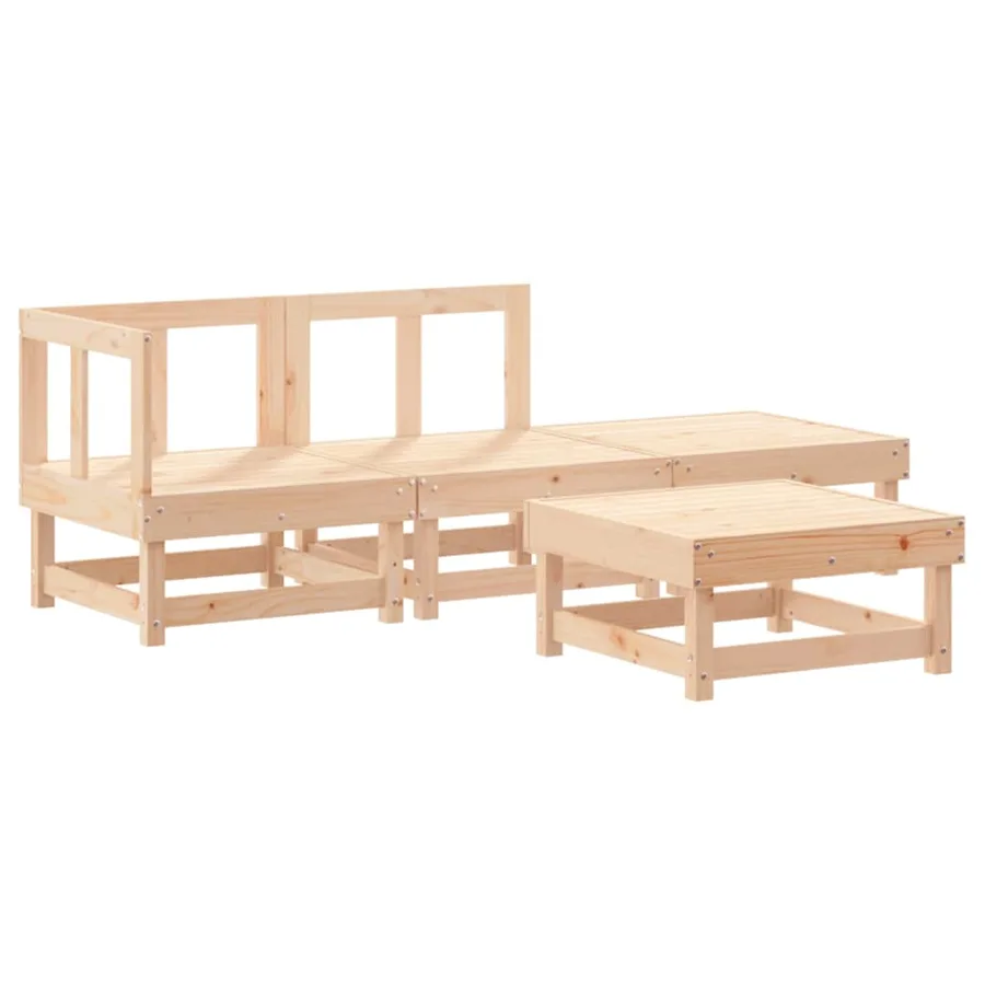 Salon de jardin 4 pcs bois massif de pin - 2