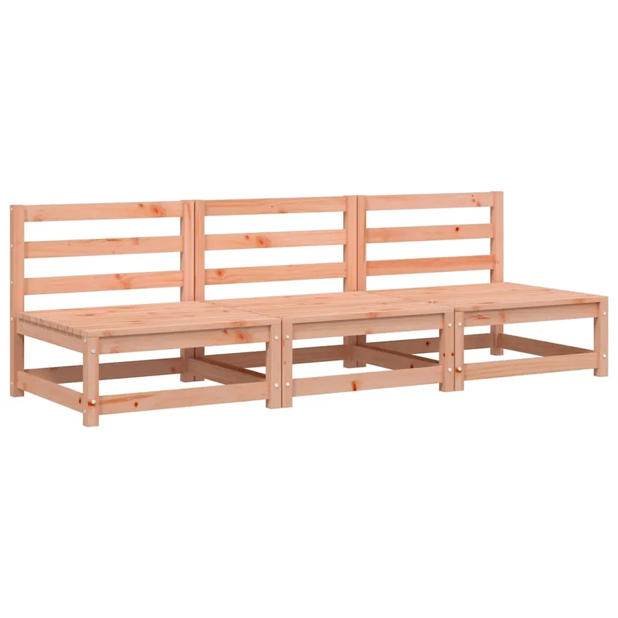 Canapés de jardin sans accoudoirs 3 pcs bois massif douglas - 2
