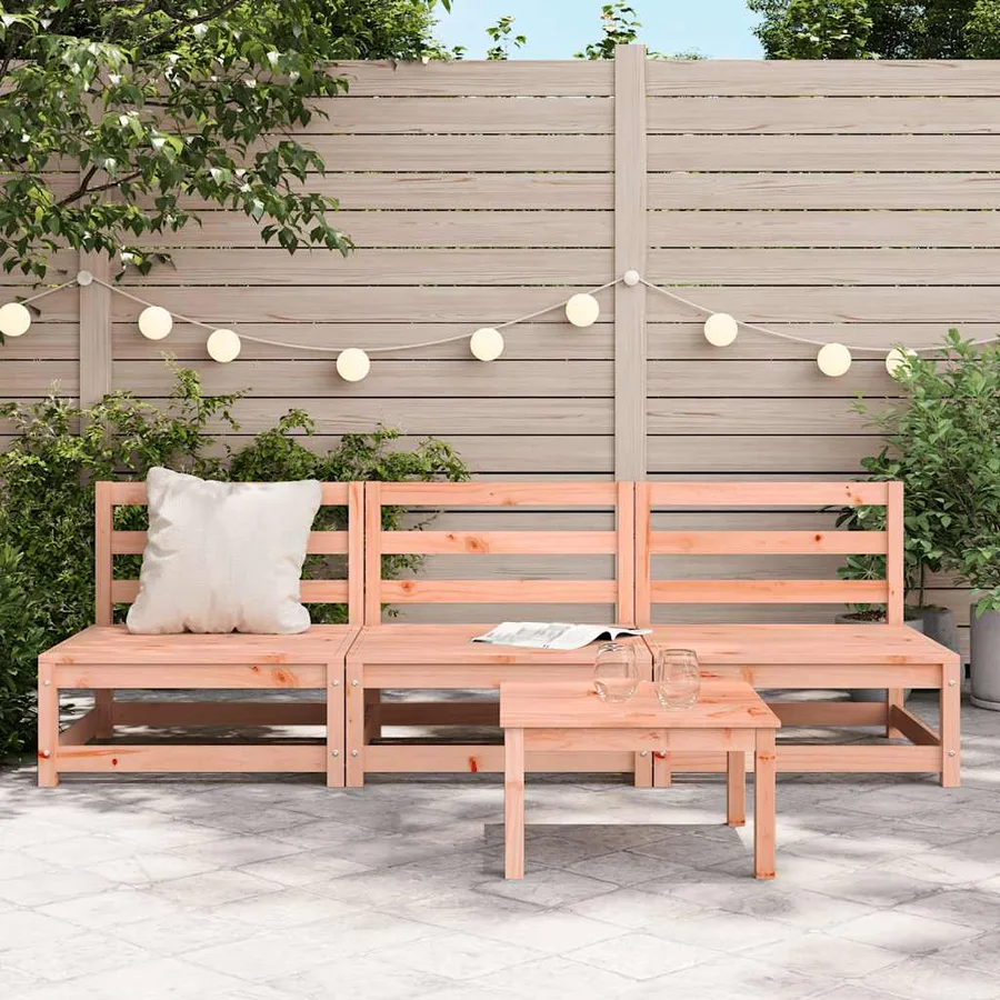 Canapés de jardin sans accoudoirs 3 pcs bois massif douglas - 3