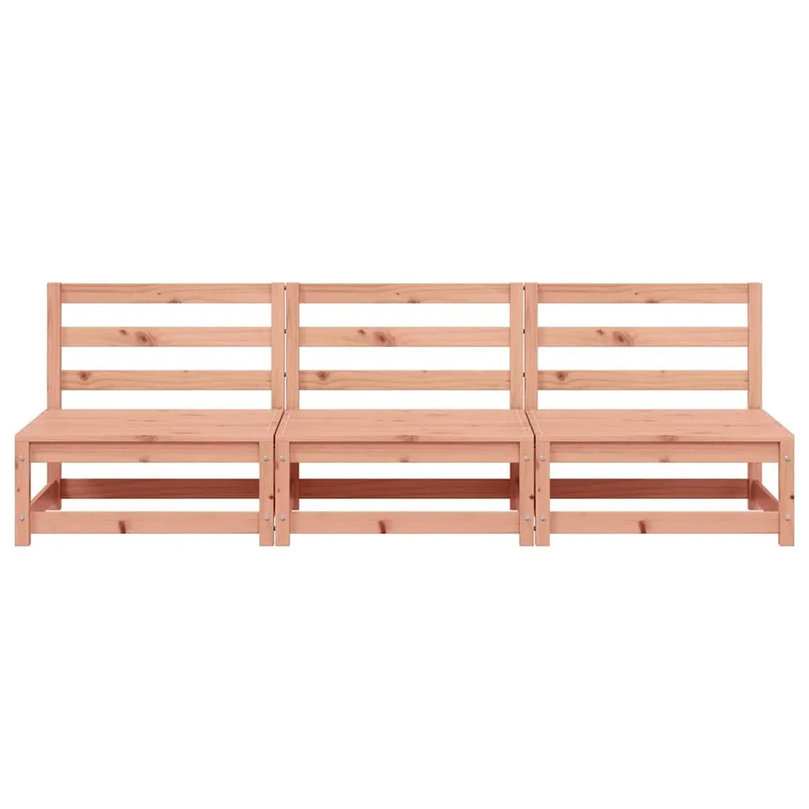 Canapés de jardin sans accoudoirs 3 pcs bois massif douglas - 5
