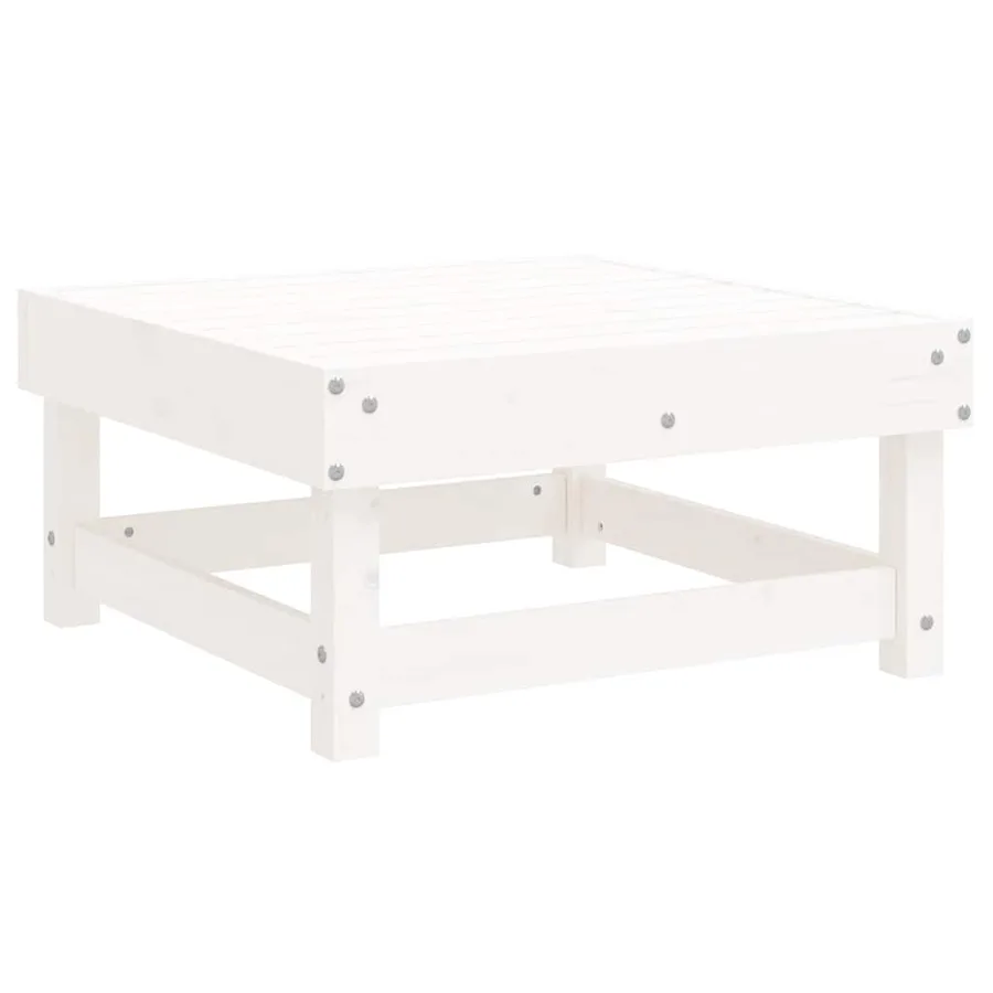 Salon de jardin 6 pcs Blanc Bois de pin massif - 5