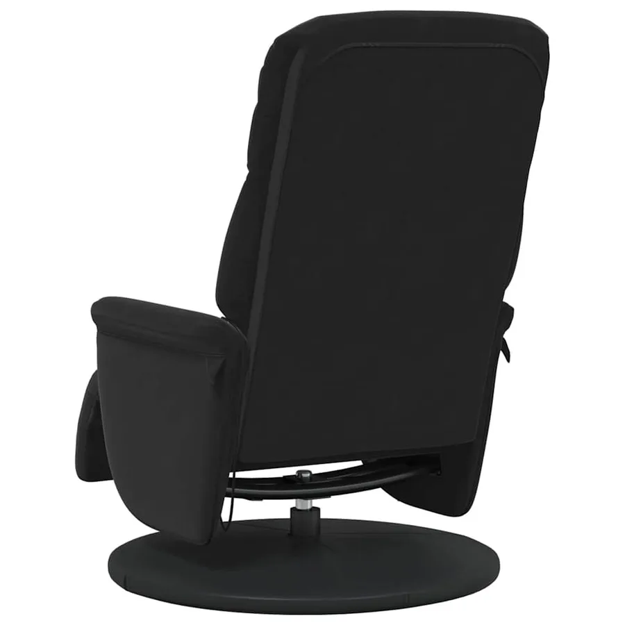 Fauteuil inclinable de massage avec repose-pied noir velours - 7