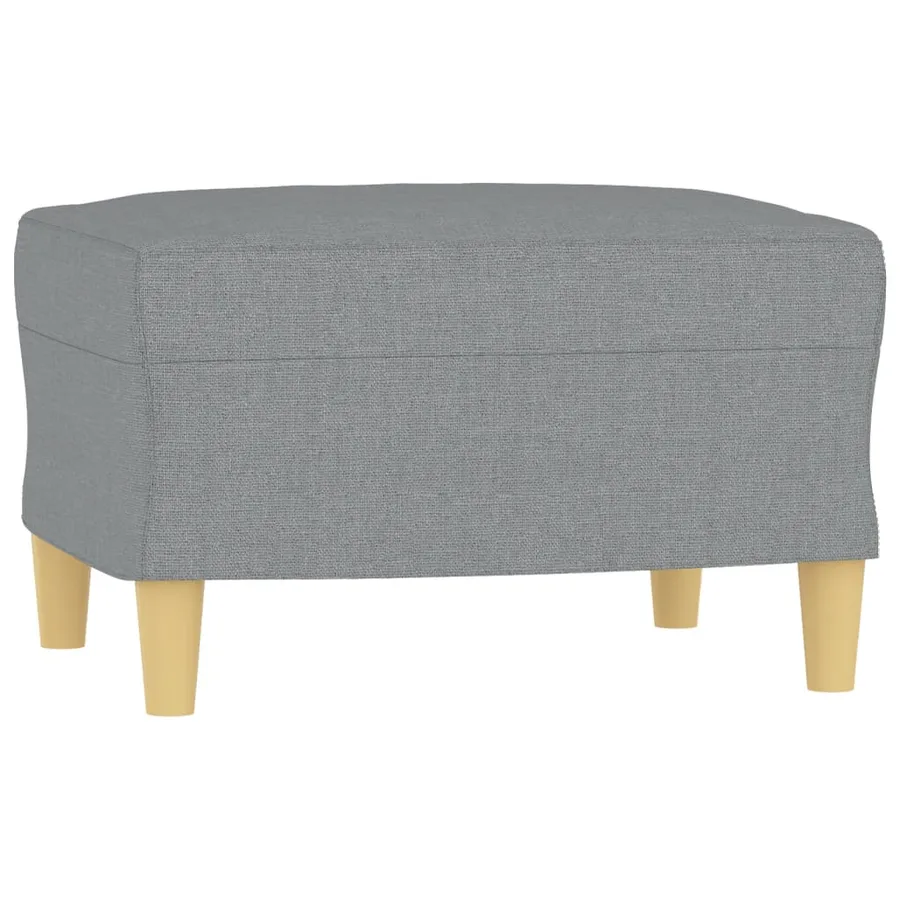 Canapé à 3 places avec repose-pieds Gris clair 180 cm Tissu - 5
