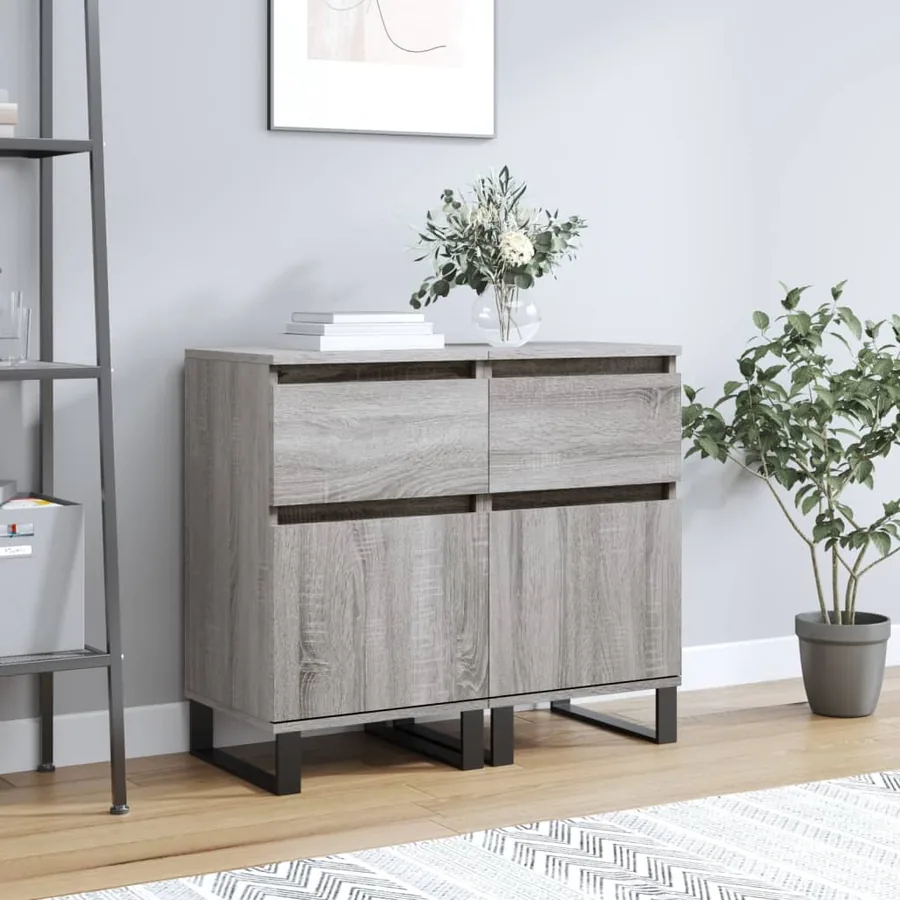 Buffets 2 pcs sonoma gris 40x35x70 cm bois d'ingénierie