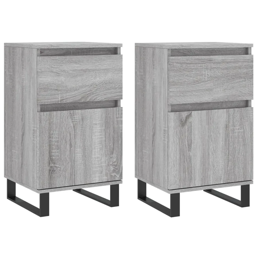 Buffets 2 pcs sonoma gris 40x35x70 cm bois d'ingénierie - 2