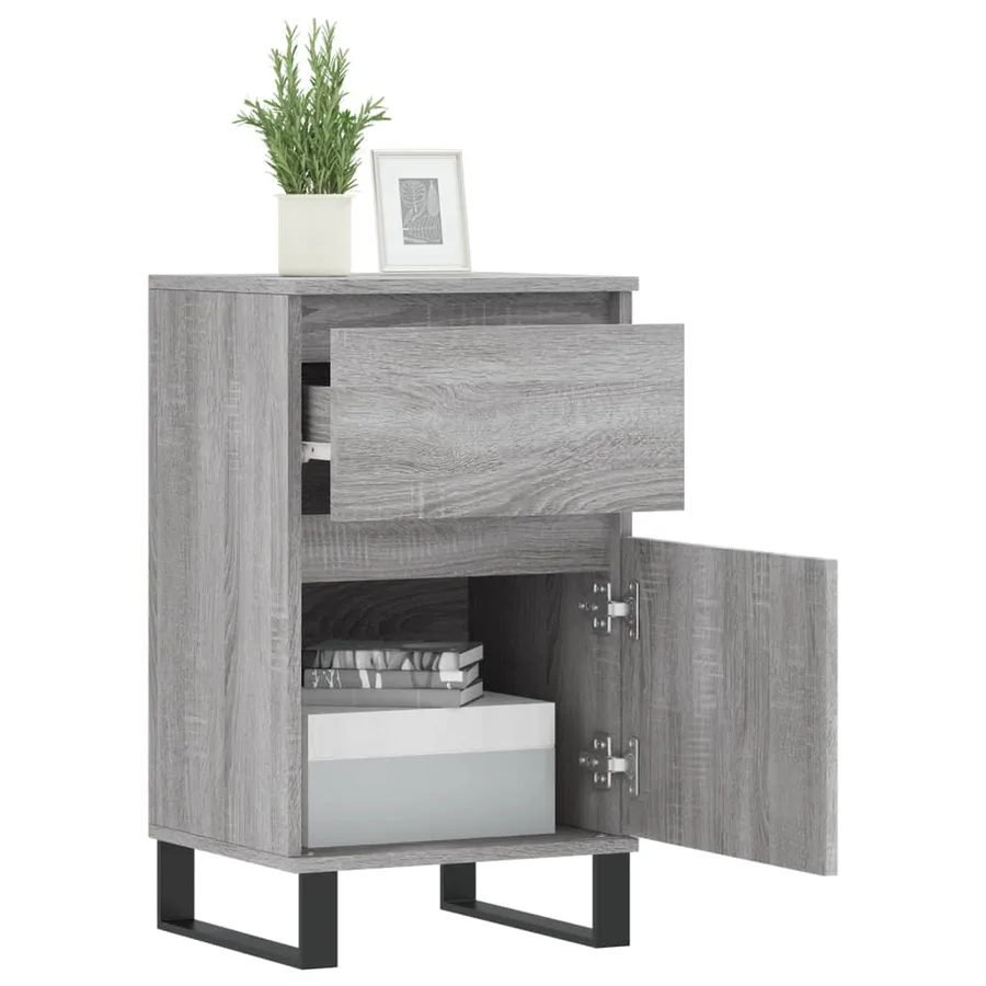 Buffets 2 pcs sonoma gris 40x35x70 cm bois d'ingénierie - 4