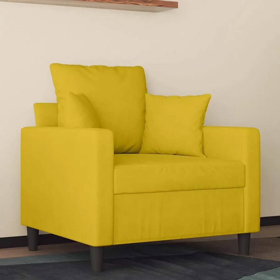Fauteuil Jaune 60 cm Velours