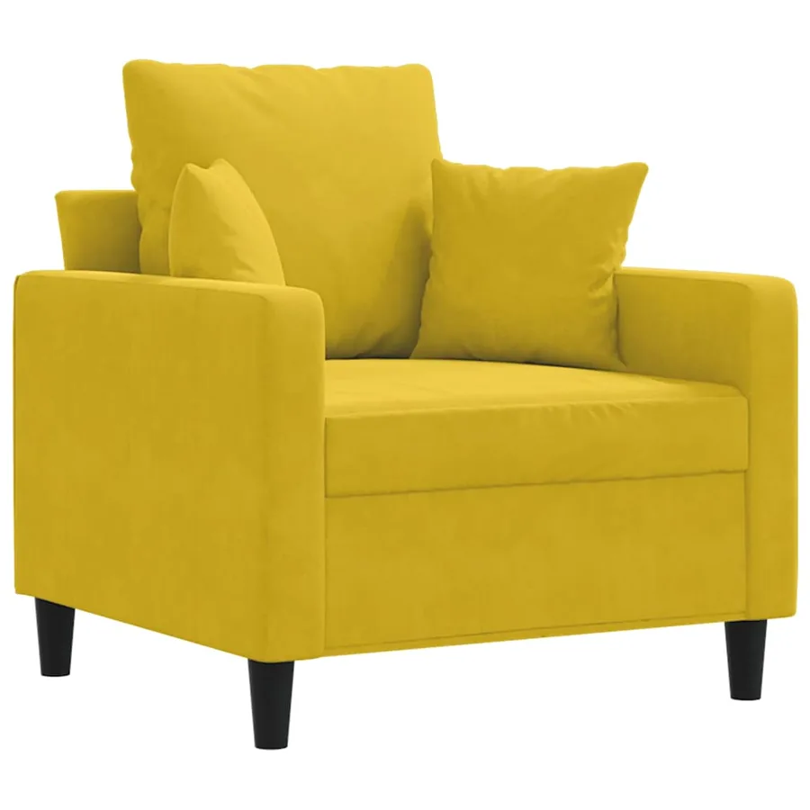 Fauteuil Jaune 60 cm Velours - 2