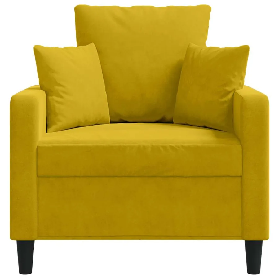 Fauteuil Jaune 60 cm Velours - 4