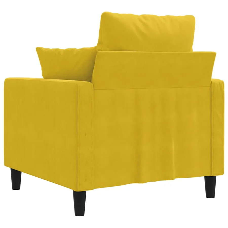 Fauteuil Jaune 60 cm Velours - 6