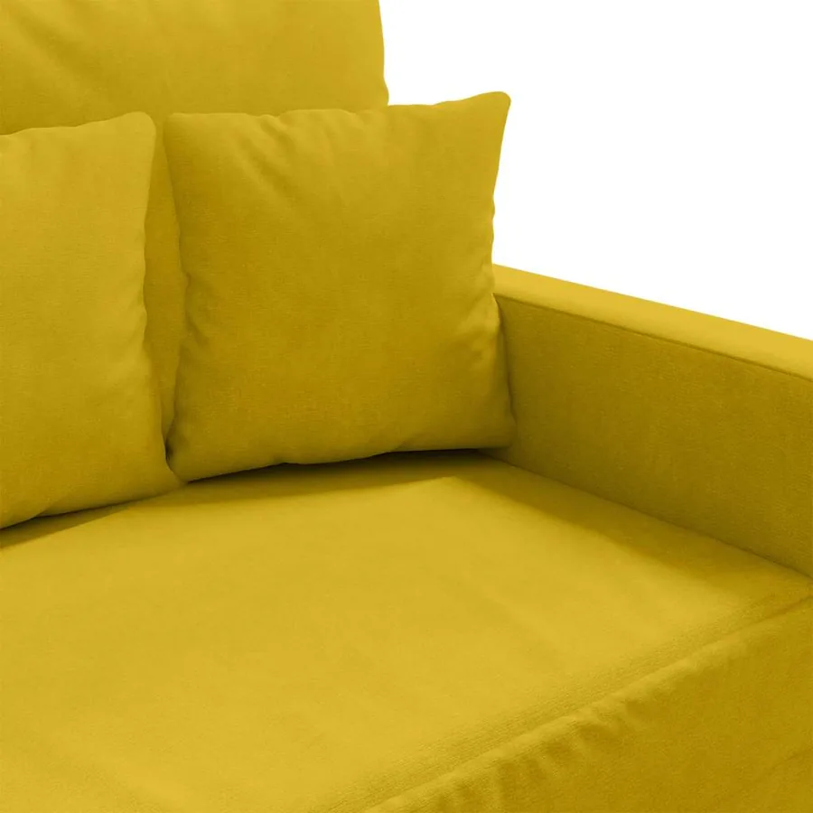Fauteuil Jaune 60 cm Velours - 7