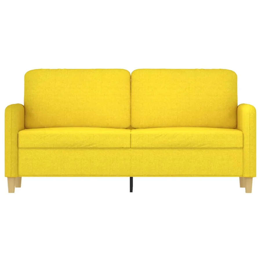 Canapé à 2 places Jaune clair 140 cm Tissu - 3