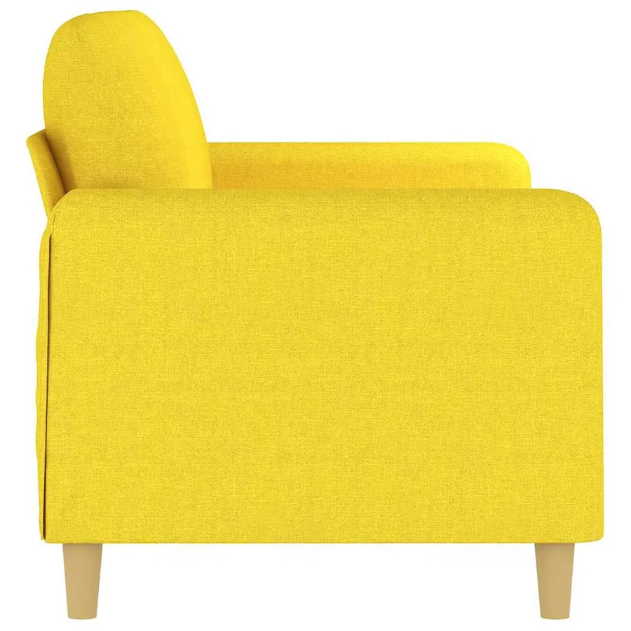 Canapé à 2 places Jaune clair 140 cm Tissu - 4