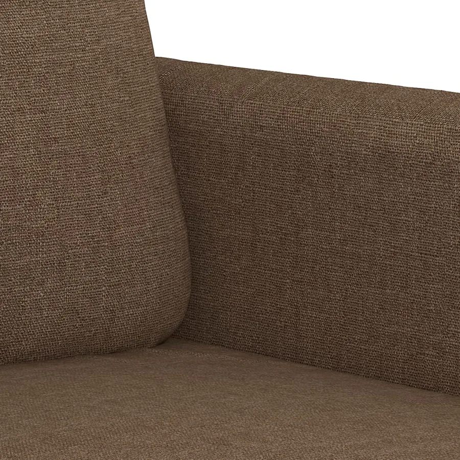 Ensemble de canapés 2 pcs avec coussins marron tissu - 5