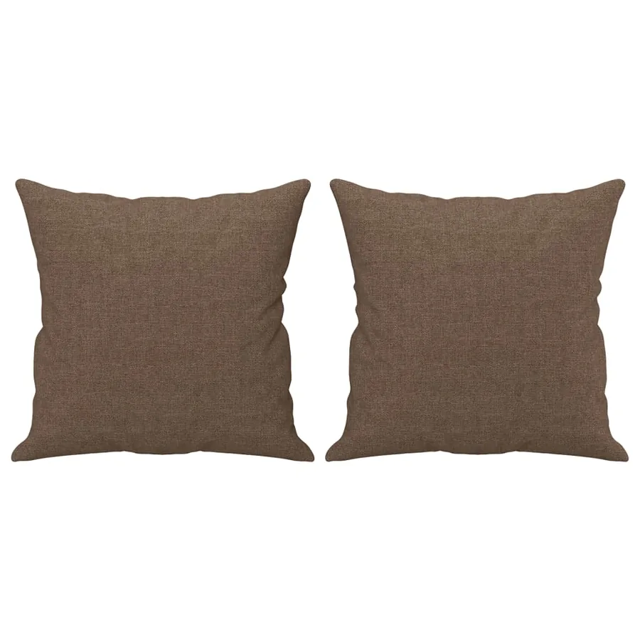 Ensemble de canapés 2 pcs avec coussins marron tissu - 6