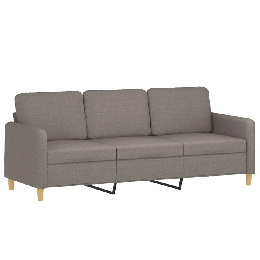 Ensemble de canapés 3 pcs avec coussins taupe tissu - 5