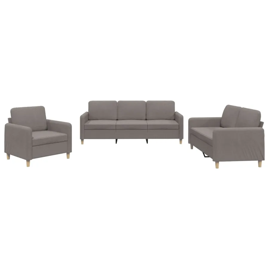 Ensemble de canapés 3 pcs avec coussins Taupe Tissu - 2