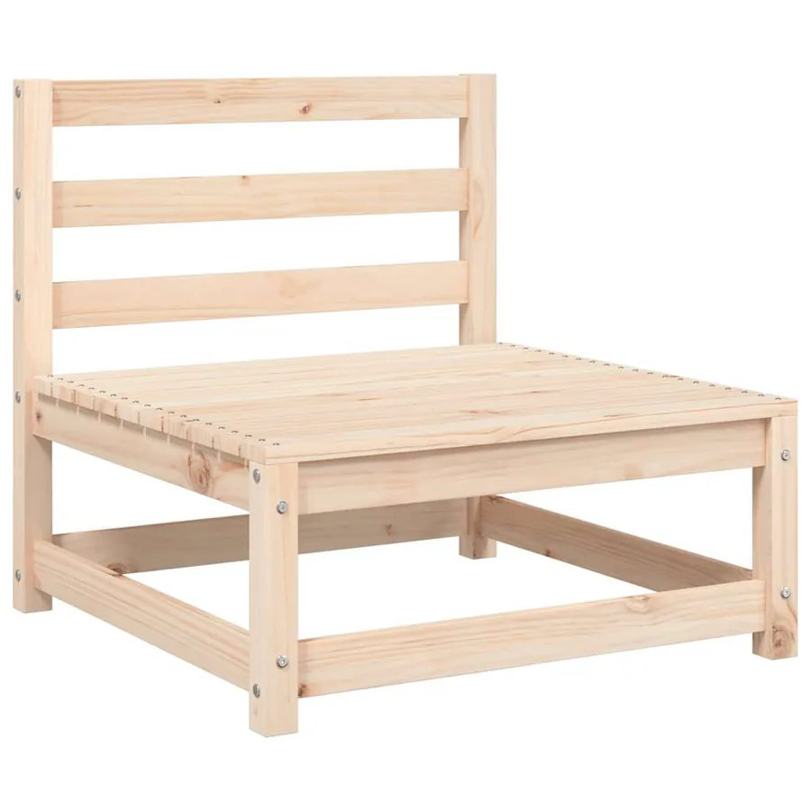 Canapé de jardin sans accoudoirs et coussins bois massif de pin - 4