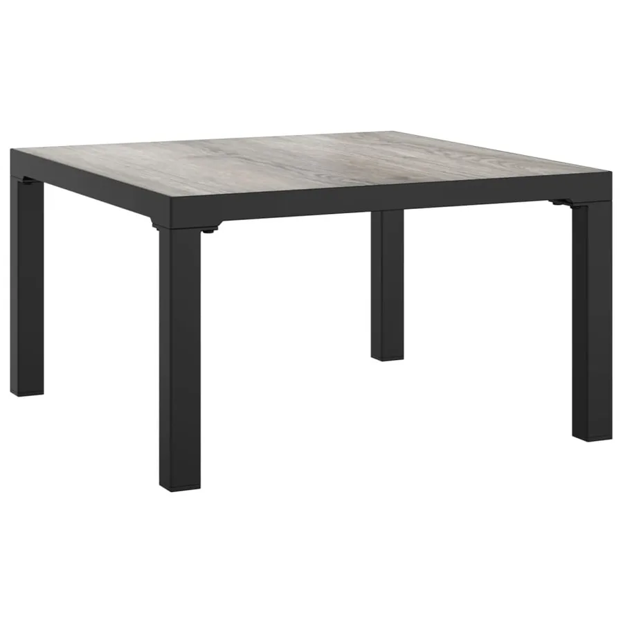 Salon de jardin 9 pcs noir et gris résine tressée - 9