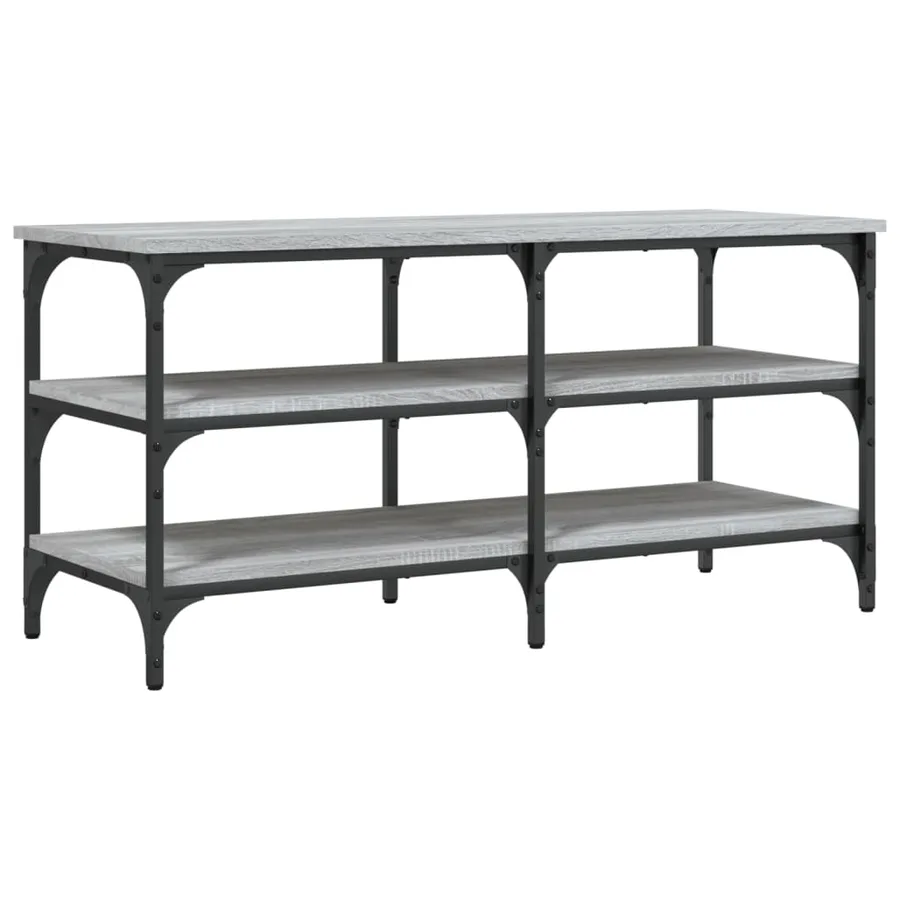 Banc à chaussures sonoma gris 100x38,5x49 cm bois d'ingénierie - 2
