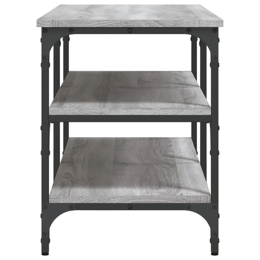 Banc à chaussures sonoma gris 100x38,5x49 cm bois d'ingénierie - 6