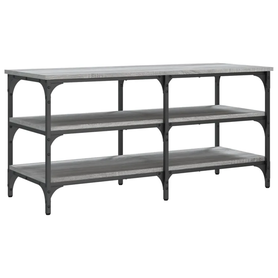 Banc à chaussures sonoma gris 100x38,5x49 cm bois d'ingénierie - 7