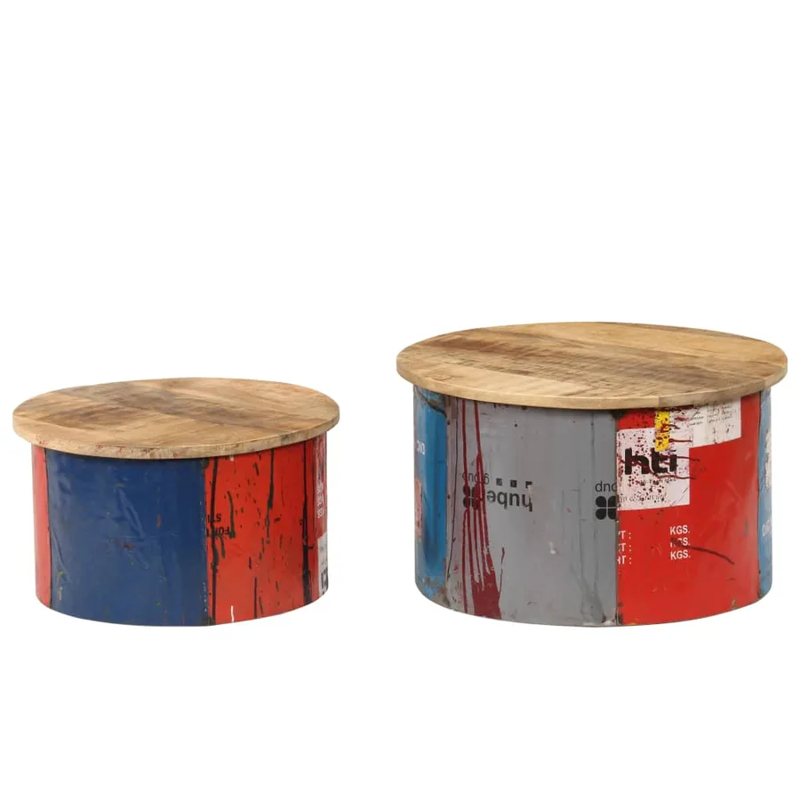 Tables basses 2 pcs Bois solide de manguier - 10