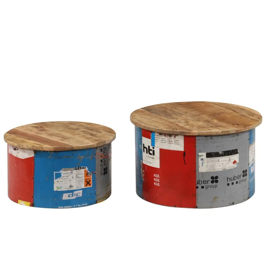 Tables basses 2 pcs Bois solide de manguier - 11