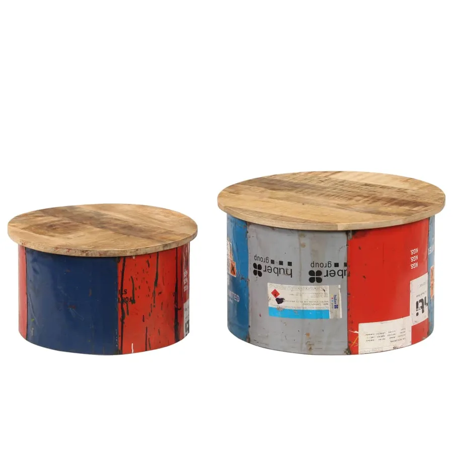 Tables basses 2 pcs Bois solide de manguier - 13
