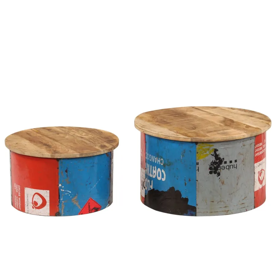 Tables basses 2 pcs Bois solide de manguier - 14