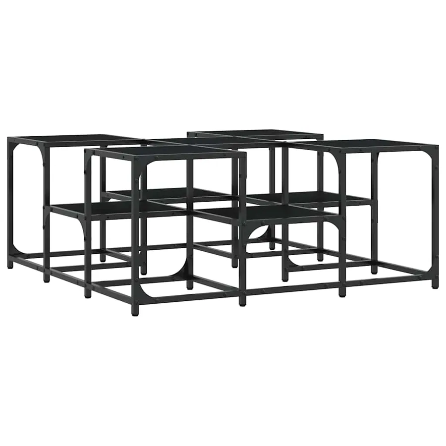Table basse noir 91x91x40 cm bois d'ingénierie - 2