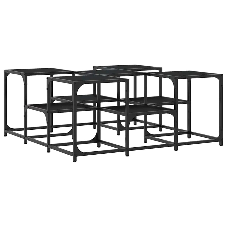 Table basse noir 91x91x40 cm bois d'ingénierie - 7