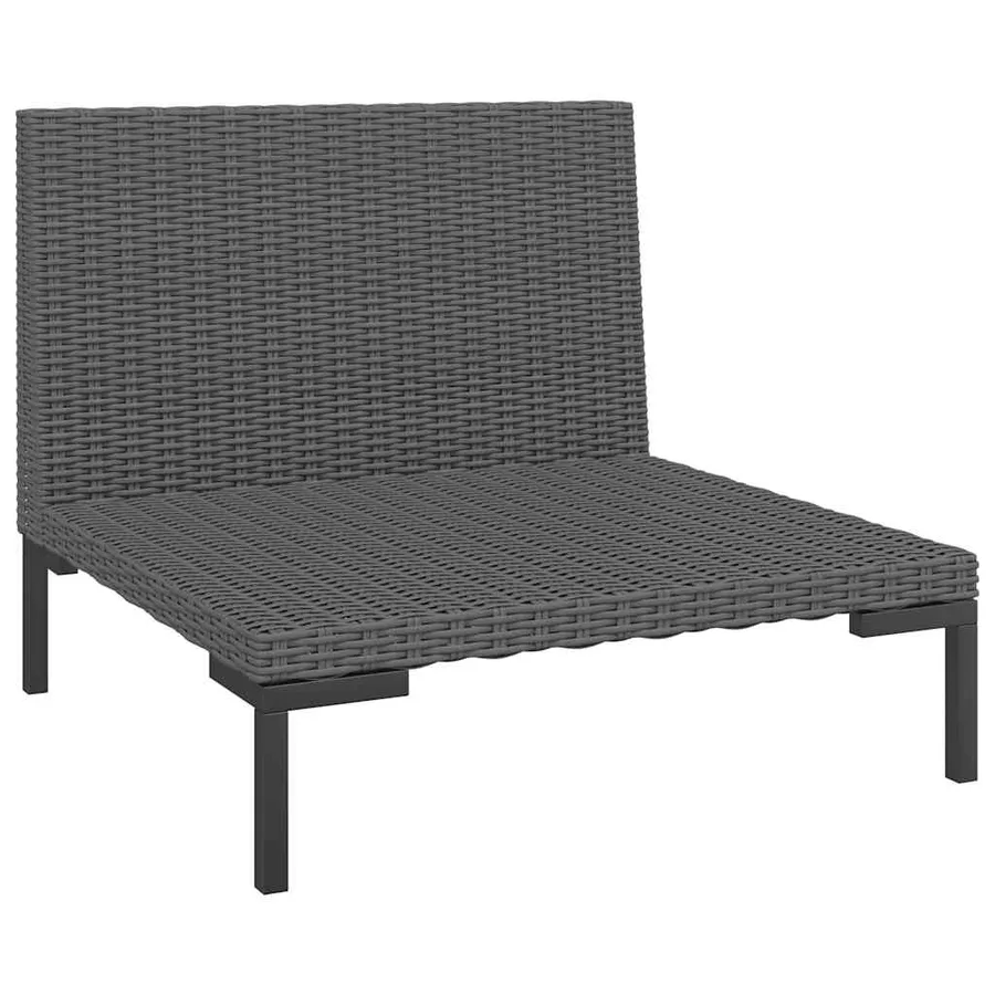 Canapés de jardin 2 pcs avec coussins Résine tressée demi-ronde - 4