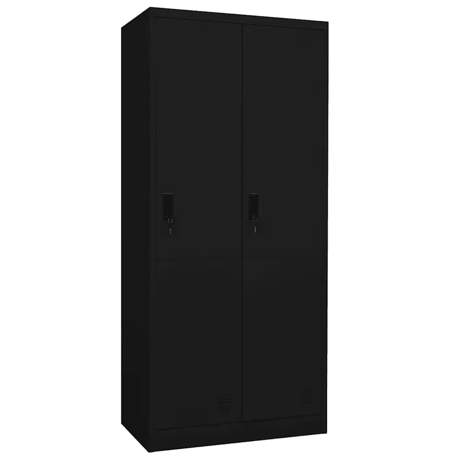Garde-robe Noir 80x50x180 cm Acier