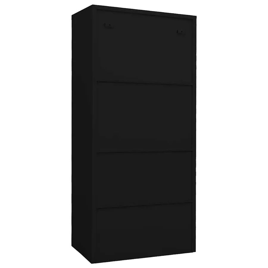 Garde-robe Noir 80x50x180 cm Acier - 4