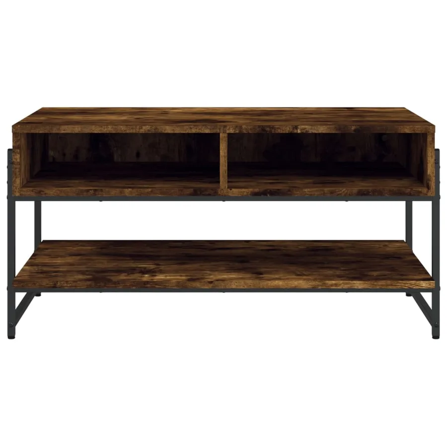 Table basse chêne fumé 90x50x45 cm bois d'ingénierie - 5
