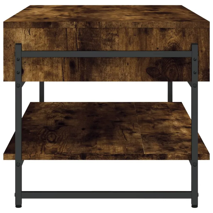 Table basse chêne fumé 90x50x45 cm bois d'ingénierie - 6