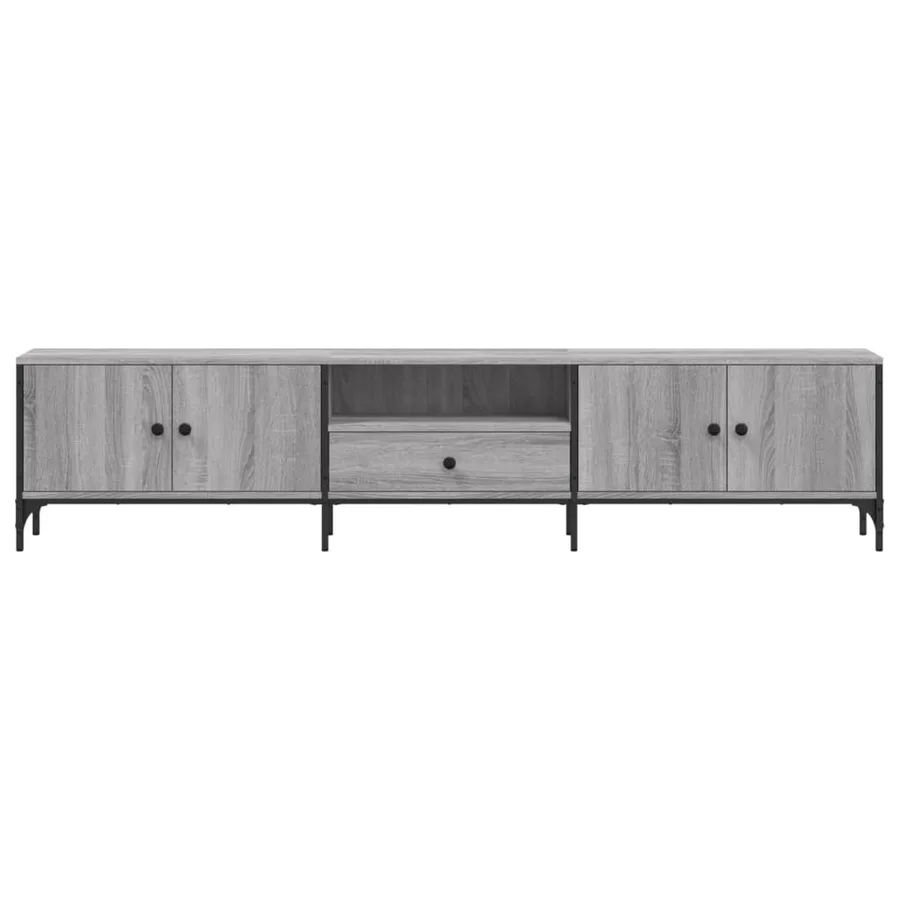 Meuble TV à tiroir sonoma gris 200x25x44 cm bois d'ingénierie - 6