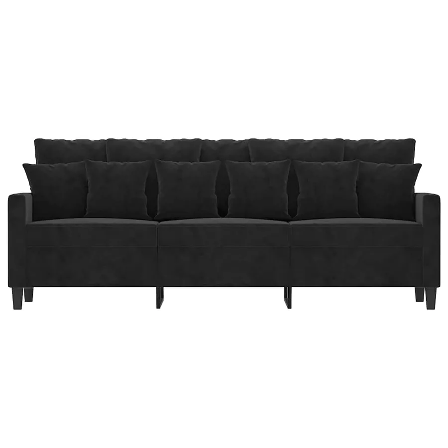 Canapé à 3 places Noir 180 cm Velours - 3
