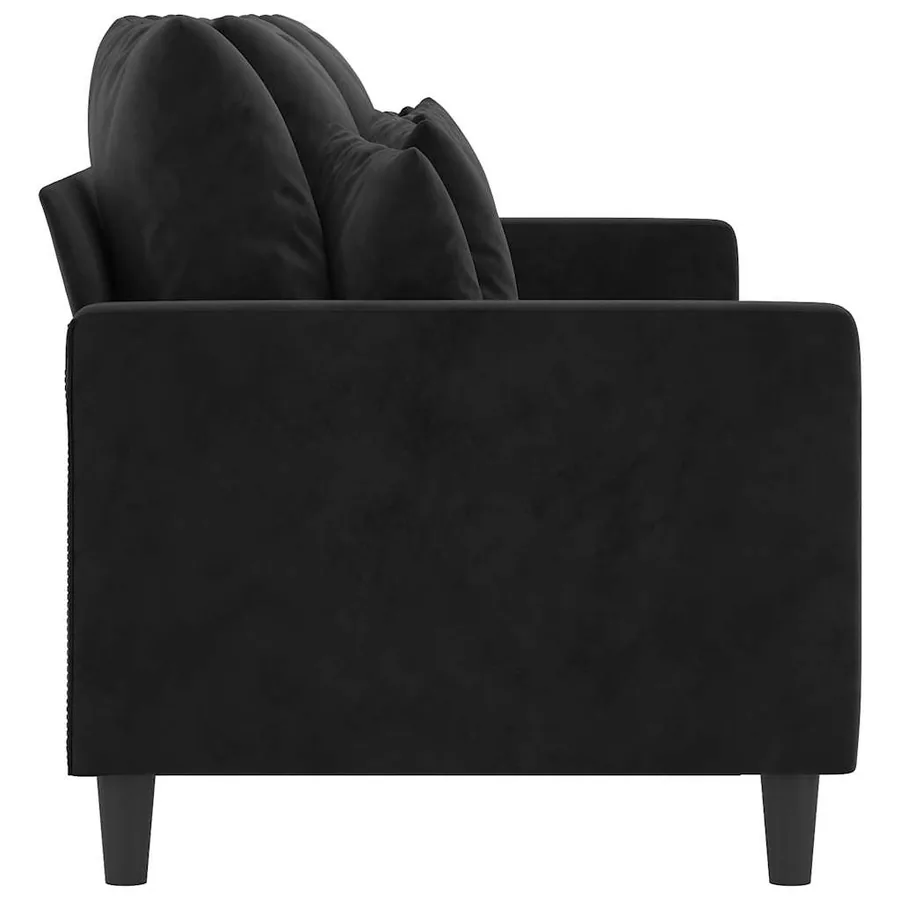 Canapé à 3 places Noir 180 cm Velours - 4