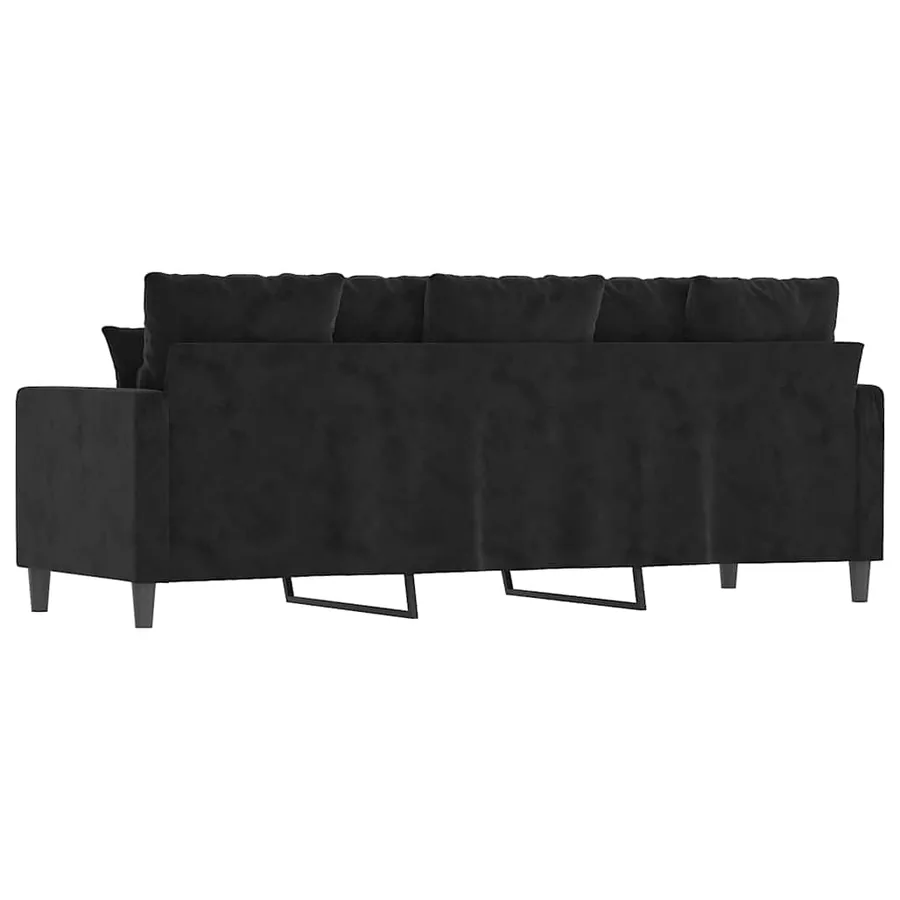 Canapé à 3 places Noir 180 cm Velours - 5